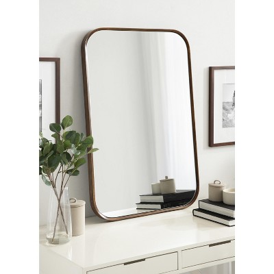 Nordlund Modern Walnut Brown Wood Framed Wall Mirror, 23x35