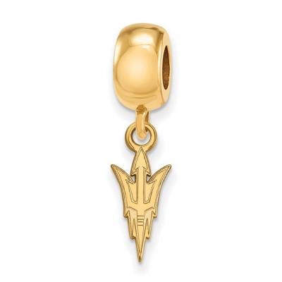 Black Bow Jewelry 14k Yellow Gold Plated Sterling Silver Arizona State Sun Devils NCAA Bead Charm