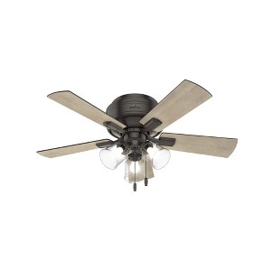 Hunter Fans 42" Crestfield Lighted Ceiling Fan Noble Bronze with Bleached Grey Pine Blades and Integrated LED Light - 1 of 1