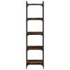 vidaXL Bookcase Storage Bookshelf Display Book Cabinet Engineered Wood - Smoked Oak 15.7" Width 60.6" Height - 4 of 4