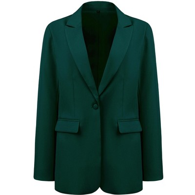 Hobemty Women's Long Sleeve 1 Button Notch Lapel Collar Blazer