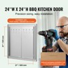 VEVOR BBQ Access Door, 24W x 24H Inch Double Outdoor Kitchen Door, Stainless Steel Flush Mount Door,Double Wall Vertical Door with Handles and Hooks - 3 of 4