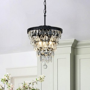 ALOADECOR 12 "  Teardrop Glass Chandelier 3-Lights Pendant Lamp - 1 of 4