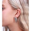 Curved Leaf Stud Drop Earrings for Women Clear Cubic Zirconia Ginger Lyne Collection - 3 of 4