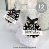 Big Dot of Happiness Adult 50th Birthday - Gold - Birthday Party Clear Goodie Favor Bags - Treat Bags With Tags - Set of 12 - 2 of 4