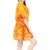 LA LEELA Women's Mini Vacation Dress Beachwear Bathing Suit Summer Plus Size Beach Dress Coverups Flowy Swimsuit Cover Ups 3X-4X Orange, Floral - 3 of 4