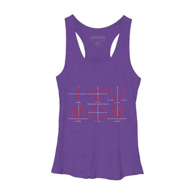 Women's Design By Humans I Love You Mom Math Equations By WatercolorFun Racerback Tank Top