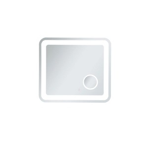Elegant Lighting Lux 27in x 30in Hardwired LED mirror with magnifier and color changing temperature 3000K/4200K/6000K - 1 of 4