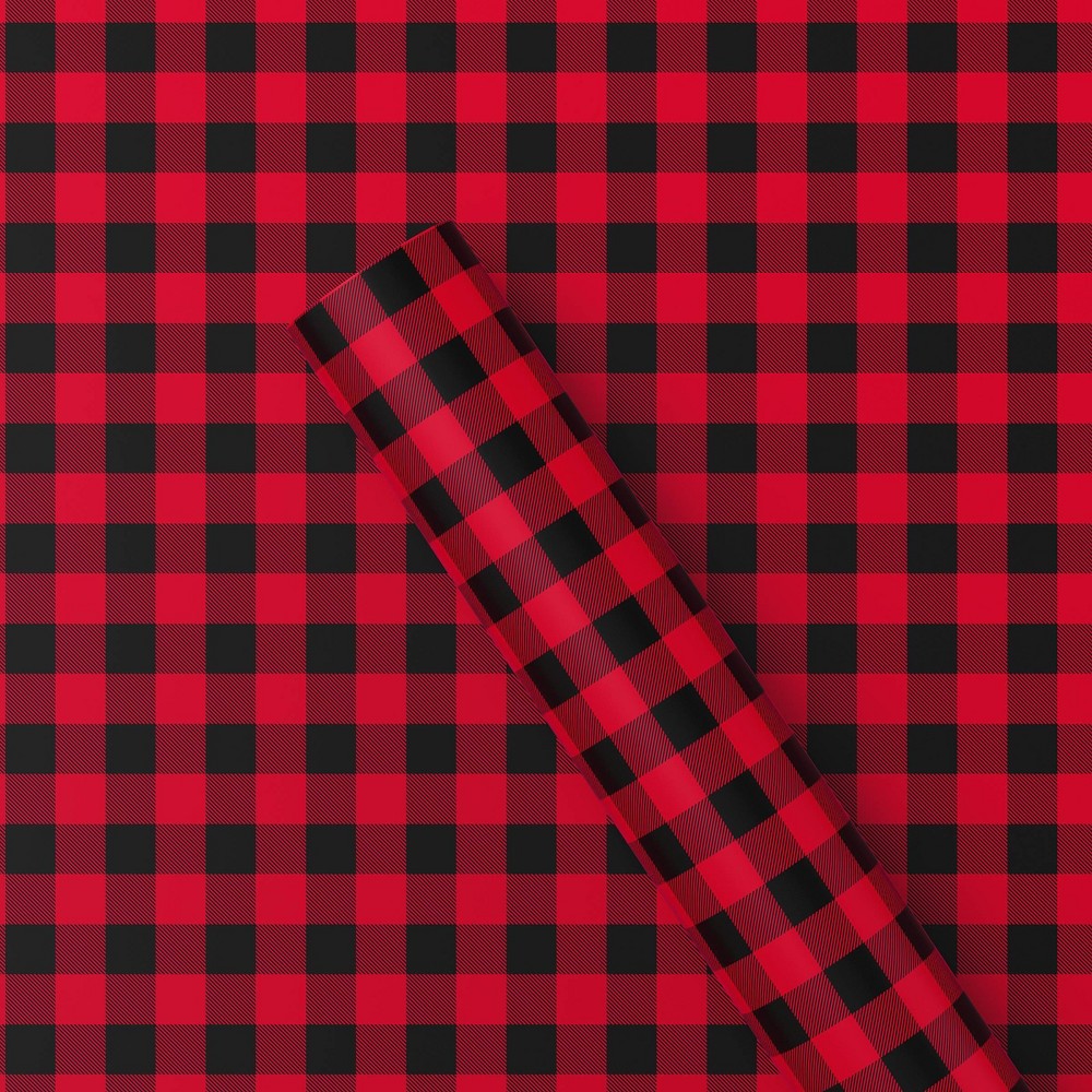 220 sq ft Buffalo Plaid Christmas Gift Wrap Red/Black - Wondershop™case of 16