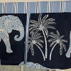RLF Home 100% Cotton White Elephant Pleated  Unlined Windows Rod Pocket Valance 50" x 17"  Blue - 4 of 4