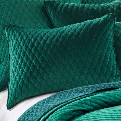 Emerald Green Velvet Full/Queen Reversible Quilt