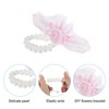 Unique Bargains Durable Adjustable Elastic Pearls Bracelet Pink - 3 of 4