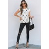 Amaryllis Women's Sleeveless Knit Sweater Vest Bow Pattern Side Button Detail Classic Crew Neck - 2 of 4