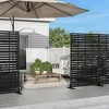 PexFix 72 in. x 47 in. Black Metal Freestanding Privacy Screen Garden Fence For Deck Patio Balcony Outdoor Privacy Panel Louvered Design - 3 of 4