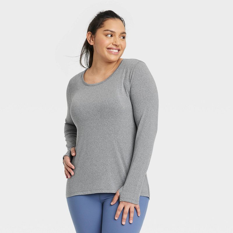 Women's Essential Crewneck Long Sleeve T-Shirt - All In Motion™, 4 of 6