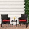 BestMassage 3-Piece Outdoor Patio Furniture Set Rattan Wicker Conversation Set - 2 of 4