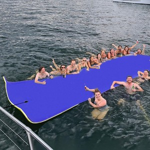 Huxxion Floating Water Mat 9/12/18 Ft, 3 Layer Tear Resistant XPE Foam Floating Mat for Lake Pool Beach and Ocean - 1 of 4