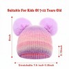 FAAYFIAN Colorful Pompom Knitted Beanie Hat for Kids Age 7-12 Winter Ski Hat Outdoor Ear Warmer - 3 of 4
