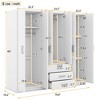 NicBex 68.00"H Armoire Wardrobe Closet Storage Cabinet with 6 Doors & Shelves & 3 Drawers for Bedroom - 3 of 4