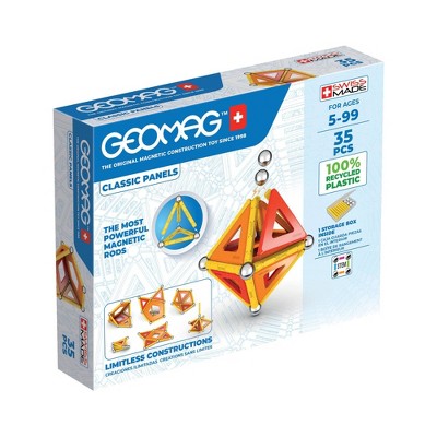 Geomag Magnetic Panels Building Set Recycled - 35ct