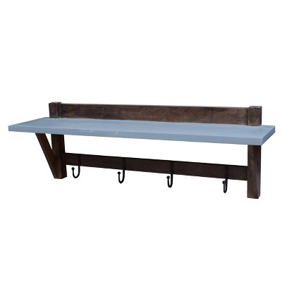 Brookside 40" Light Gray Concrete and Wood Entryway Coat Hook