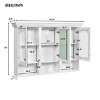SEVOBAL Bathroom Storage Cabinet Wall Mounted with Mirror Adjustable Shelves and Open Compartments, White, 47.8"*8.9"*32" - 4 of 4