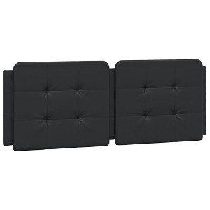 vidaXL Black Faux Leather Headboard Cushion - Upholstered Hanging Pillow for Bedroom Comfort, Easy Installation, Stylish Support - 1 of 4