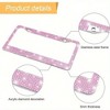 Anna-Kaci Rhinestone License Plate Frame 2-Piece Set Sparkling Crystal Car Accessory 12x6.5in - Pink - 3 of 4