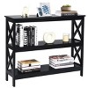 Tangkula Industrial 3-Tier Console Table X-Design Bookshelf Narrow Accent Table Black/Brown - 4 of 4