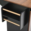 Kumasinova 56" Farmhouse Kitchen Cart with Drop Leaf&Power Outlets, Kitchen Island with Barn Door&Spice Rack,Rolling Kitchen Island on Wheels for Home - 3 of 4