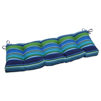 48" x 18" Outdoor/Indoor Tufted Bench/Swing Cushion Sea Island Blue - Pillow Perfect