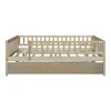 Twin/Full Size Wood Daybed with Trundle and Fence Guardrails - ModernLuxe - 4 of 4