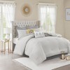 Gulches 8 Piece Cotton Floral Printed Reversible Comforter Set Yellow King - 4 of 4