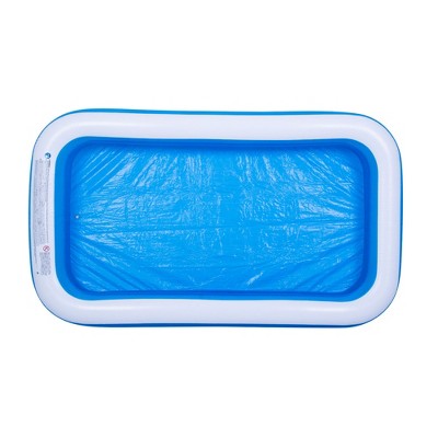 10-Foot Blue and White Inflatable Vinyl Rectangular Pool