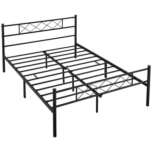 Yaheetech Simple Metal Bed Frame With Headboard&footboard Slatted Bed ...