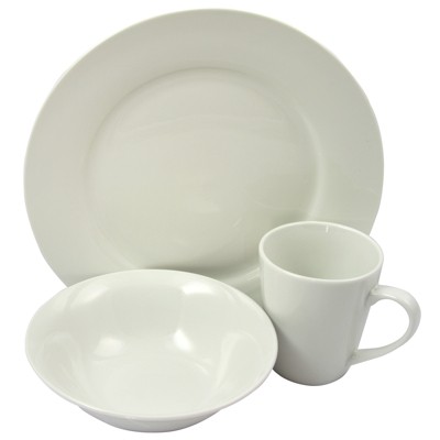 Gibson Home Noble Court Fine Ceramic 12 Piece Dinnerware Set in White