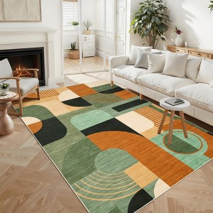 Soft Modern Low Pile Washable Indoor Area Rug Runner Rug Carpet for Living Room Bedroom Entryway - 1 of 4