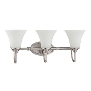 Sunset 3-Light Darby Vanity 100W in Bright Satin Nickel - 1 of 4
