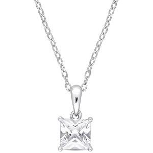 EVERLY JEWELRY | Sterling Silver Pendant with Gemstone and Created Gemstone – Multiple Stone Options - 1 of 4