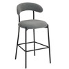 SKRAN 2pcs - Counter Height Bar Stools Set,Teddy fabric cover kitchen island counter, with Black Metal Legs & Footrest, for Kitchen,Living Room,Pub - 4 of 4