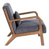 APRILSOUL 32.25"Scandinavian Solid Wood Lounge Chair Ribbed Corduroy Armchair with Lumbar Support - 3 of 4