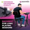 Liquid Stands Piano Bench Adjustable Stool Music Keyboard Bench with Backrest Seat for Piano Keyboard Stand for Musicians with Black Padded Cushion - 4 of 4