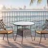 VINGLI 32" Outdoor Dining Table, Wicker Round Patio Table Tempered Glass Patio Dining Table Outdoor Table for Balcony Garden Deck and Porch - 2 of 4