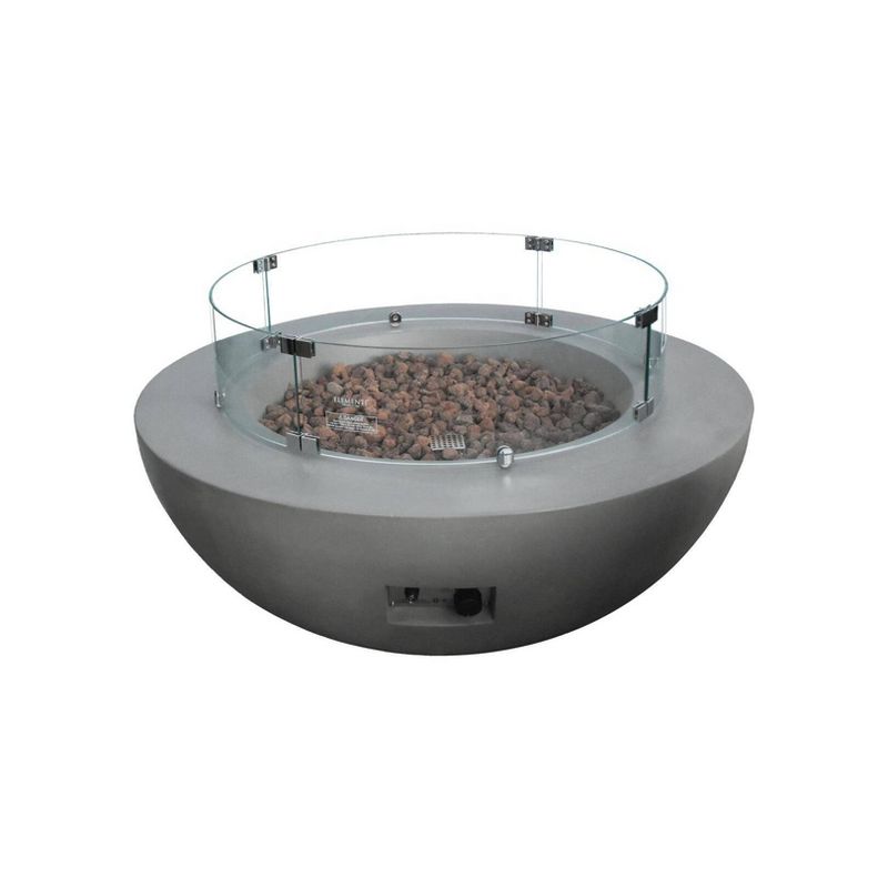 Lunar Round Tempered Glass Wind Screen for Outdoor Fire Pit - Elementi, 3 of 5