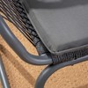 3 Piece Outdoor Chairs Set, Woven Rope Club Chairs, Patio Dining Chairs With Water Resistant Cushion, Tempered Glass Top Round Table For Backyard - 3 of 4