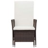 vidaXL - Brown Modern Patio Chair with Customizable Reclining Positions and Built-in Footrest - 3 of 4