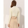 Allegra K Women's Elegant Ruffle Collar Crop Knit Open Front Shrug - 4 of 4