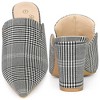 Perphy Pointed Toe Slip on Chunky Heels Houndstooth Slide Mules for Women - 3 of 4