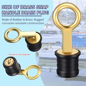 Boat Drain Plug, Snap & Twist-Turn Dual Modes, Marine-Grade Brass with Rubber Seal, Anti-Corrosion & Vibration-Proof for Bilge Transom - 1 of 4