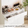 Tall Kitchen Pantry Storage Cabinet with Charging Station and Microwave Stand, 70" Pantry Cabinet with 3 Drawers and Adjustable Shelves - 3 of 4